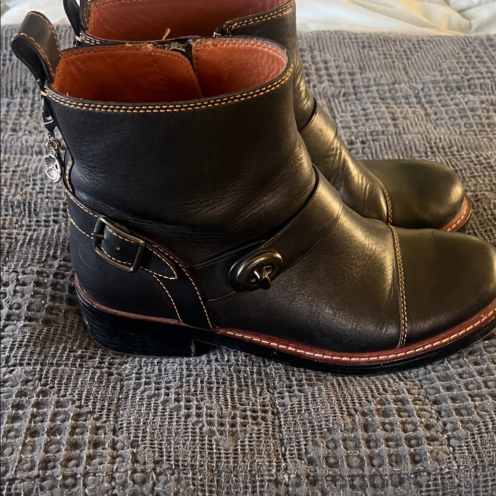 Coach Black Leather Ankle Booties - Picture 10 of 16